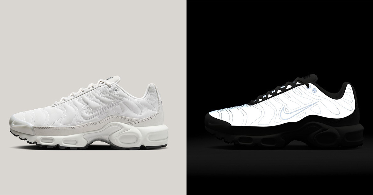 Ein Nike Air Max Plus der im Dunkeln genauso leuchtet wie im